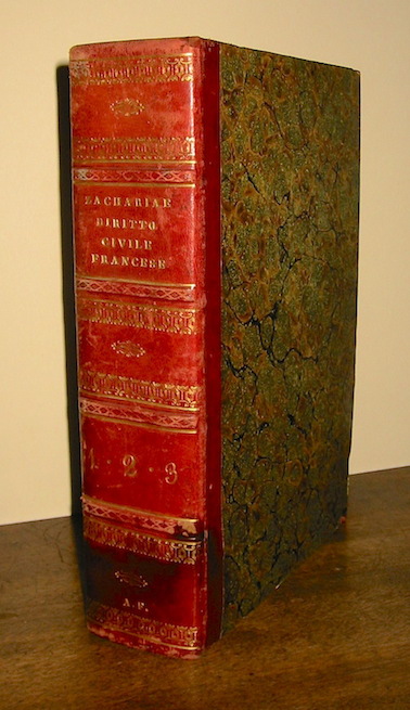 Karl Salomon Zachariae von Lingenthal Corso di diritto civile francese sull'opera allemanna... per C. Aubry e C. Rau... Terza edizione rifusa per intero e completata. Versione italiana con annotazioni per Concezio Muzj. Tomo primo (... Tomo terzo) 1857-1858 Napoli Agostino Pellerano